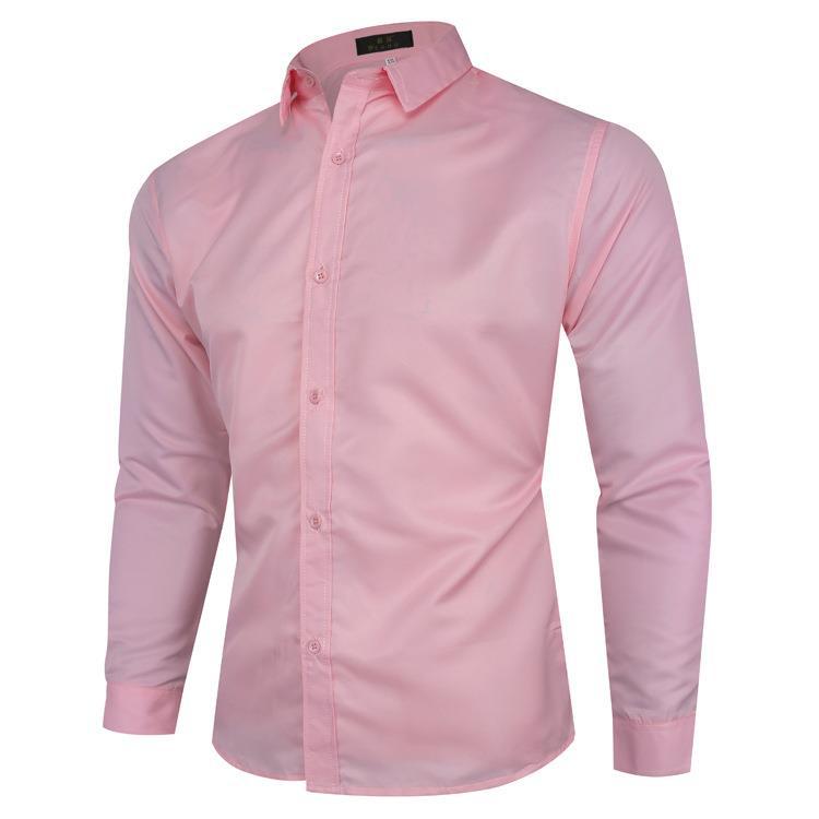Men's Slim-Fit Business Shirt with Kent Collar Stretch Comfort and Easy-Care Cotton Blend Mune Fashion