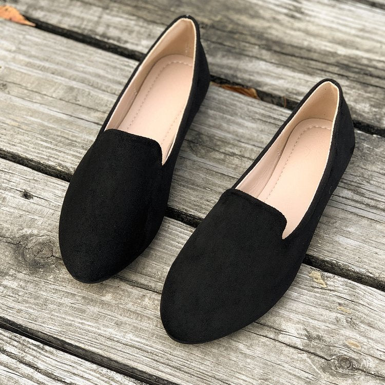 Damen spitz zulaufende Velours‑Loafer mit gepolsterter Innensohle Mune Fashion