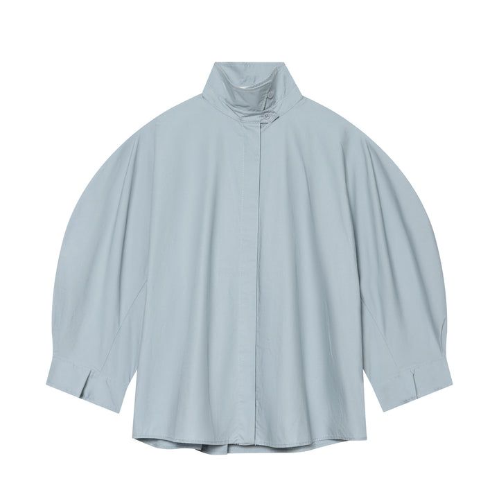 Women Water-Repellent Cape with Stand Collar and Half-Length Sleeves Mune Fashion