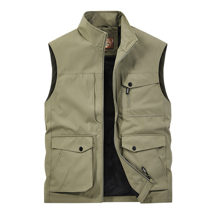 Men's Outdoor Utility Vest with Multi-Pockets, Zipper and Mesh Lining Mune Fashion