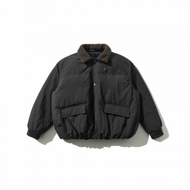 Men's Padded Bomber Jacket with Teddy Collar, Flap Pockets and Elastic Hem Mune Fashion