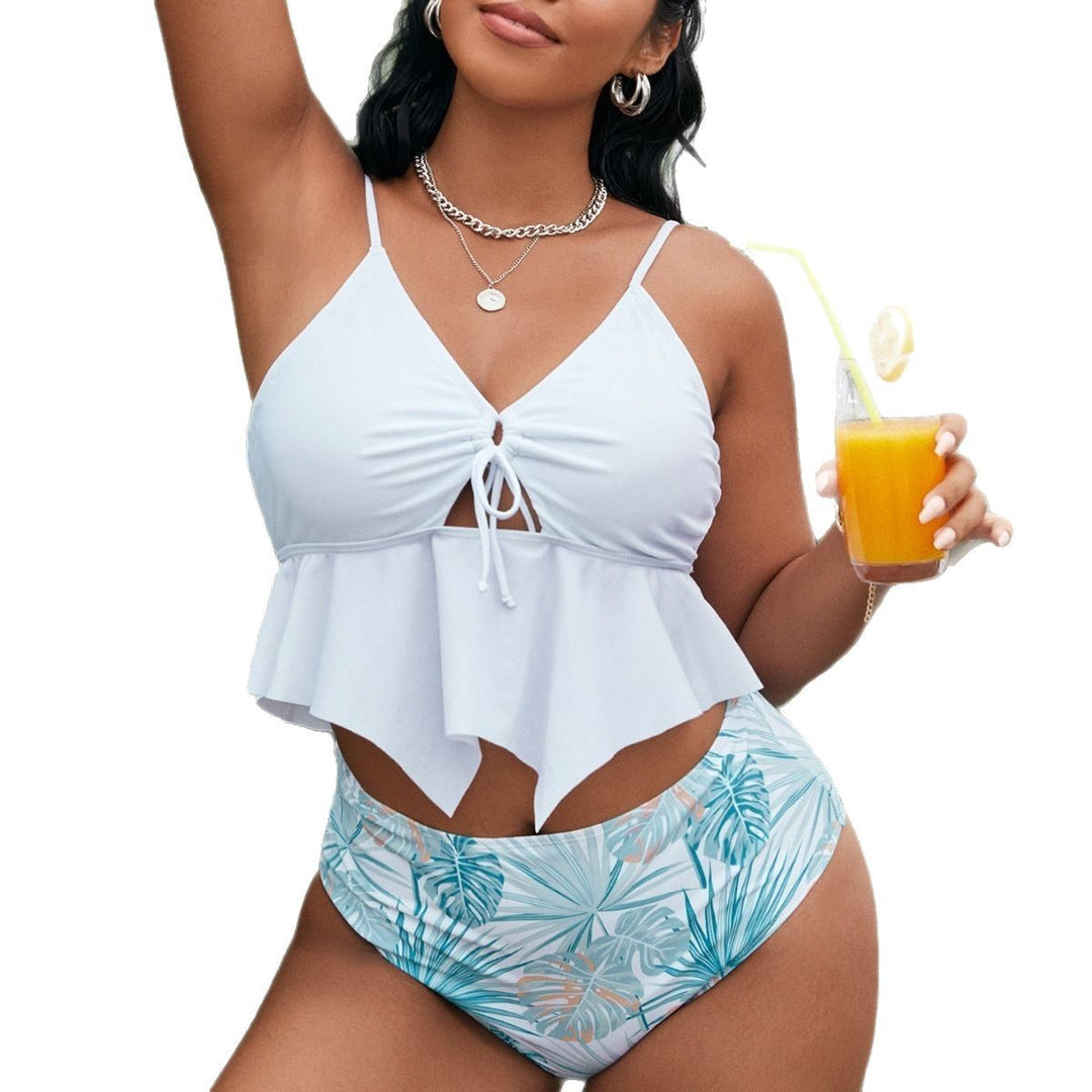 Women’s bikini top with detachable wrap skirt and floral high-waist cut Mune Fashion