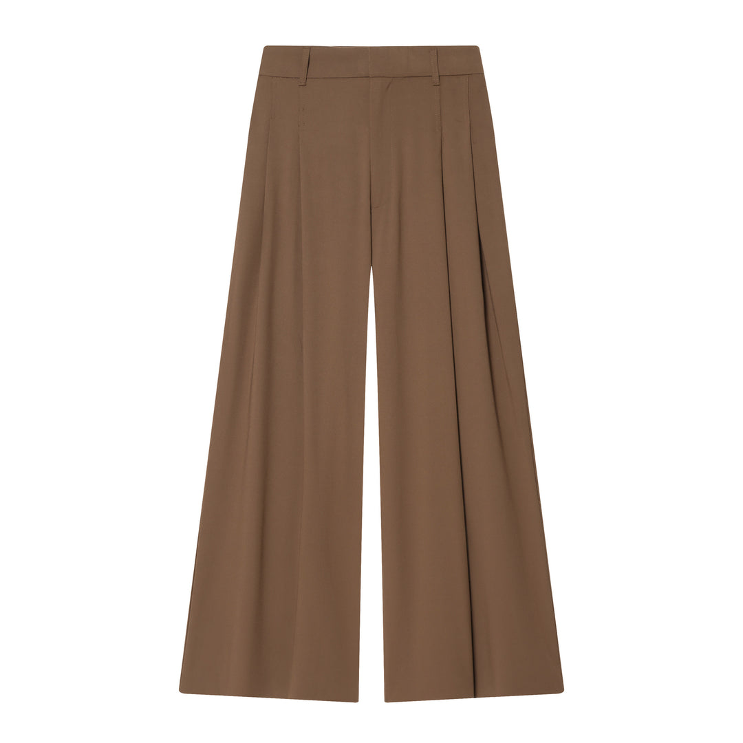 Women's high-waisted wide pleated trousers with wide leg and crease Mune Fashion