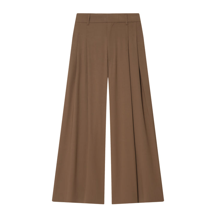 Women's high-waisted wide pleated trousers with wide leg and crease Mune Fashion