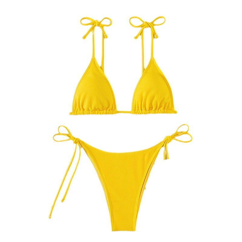 Ladies triangle bikini with sophisticated strap bows Mune Fashion