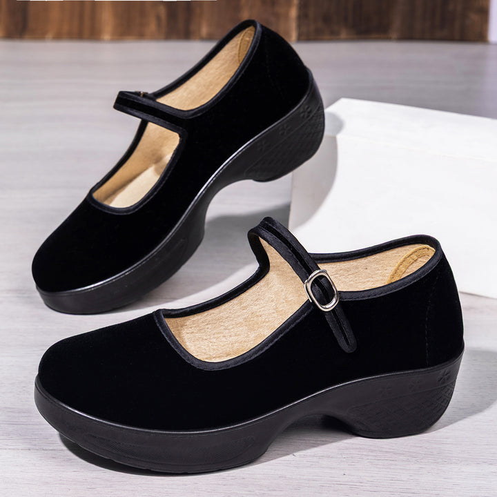 Women's nan Mary-Jane comfort slipper with adjustable strap, orthopedically inspired wedge insole and grippy lightweight profile sole Mune Fashion