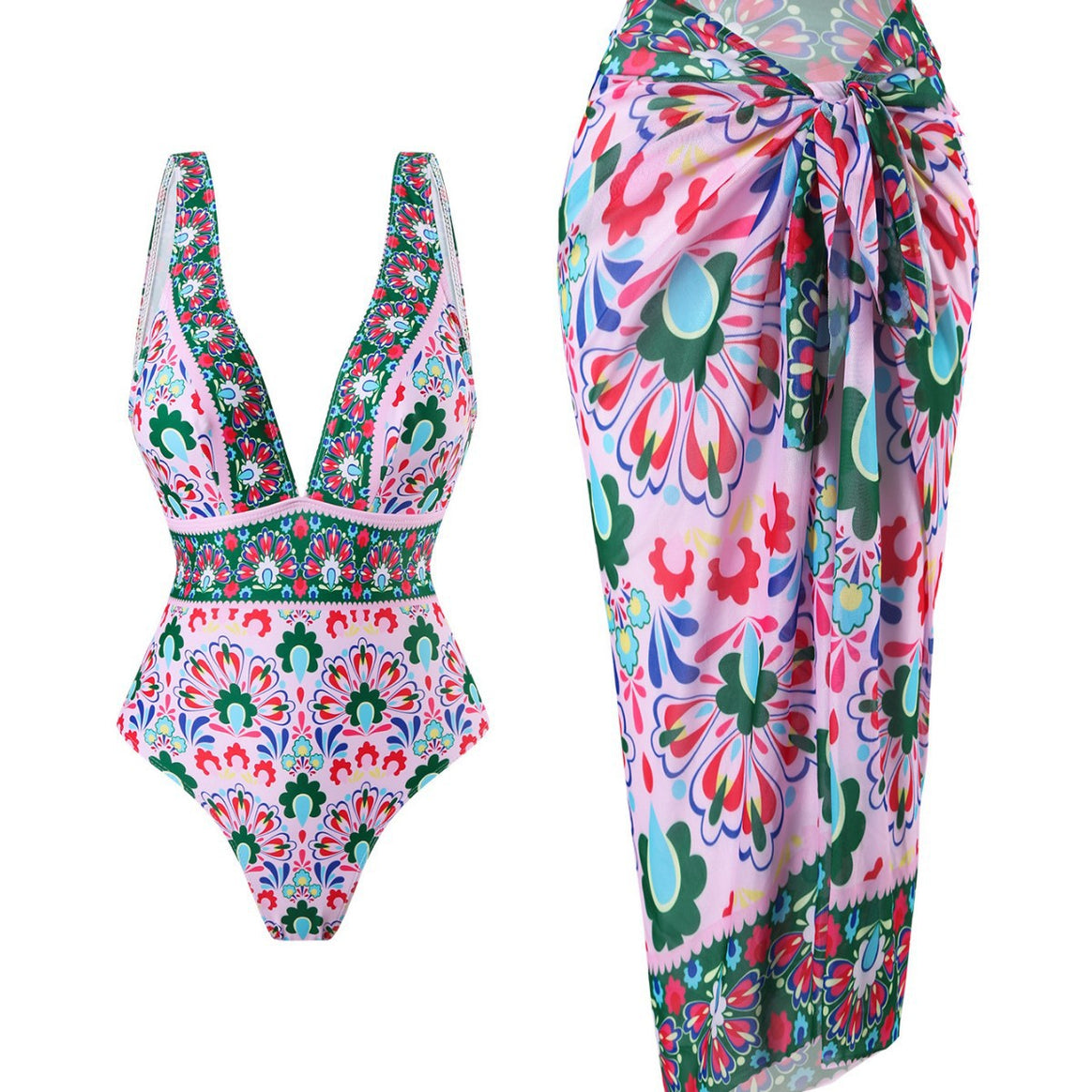 Women's Swimsuit and Wrap Skirt Mune Fashion