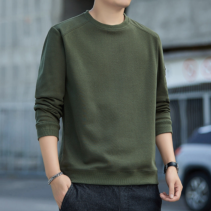 Men's Minimalist Sweatshirt with Raglan Sleeves and Zipper Arm Pocket Mune Fashion