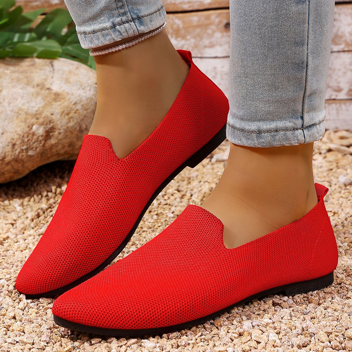 Women's lightweight knitted slippers with memory footbed and non-slip sole Mune Fashion