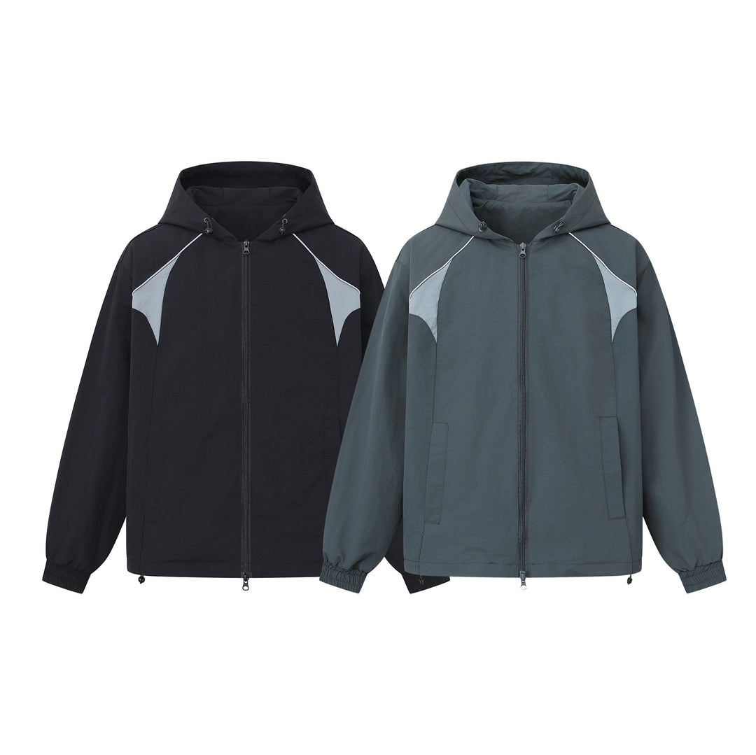 Unisex Lightweight Boxy Hooded Jacket with Two-Way Zipper and Drawstring Hem Mune Fashion