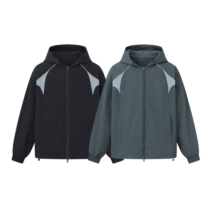 Unisex Lightweight Boxy Hooded Jacket with Two-Way Zipper and Drawstring Hem Mune Fashion