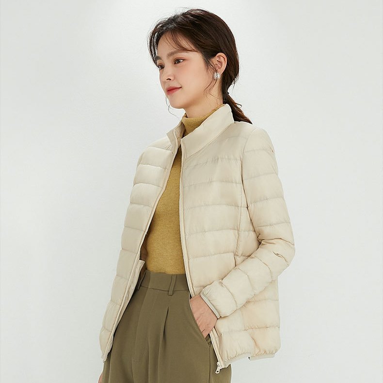 Women's Ultra-light Quilted Hooded Jacket with Ultra-flat Thermal Wadding Mune Fashion