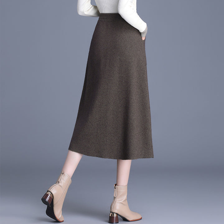 Women's Wide-Cut Midi Skirt with Practical Pockets Mune Fashion