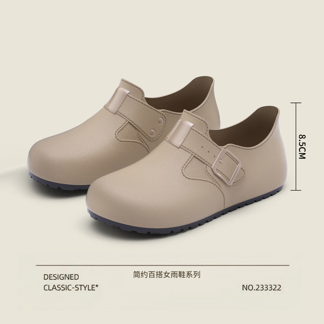 Women's Minimalistic Rain Ankle Boots with Adjustable Buckle Strap Mune Fashion
