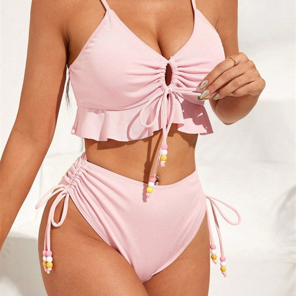 Women's swimsuit with ruffle details and adjustable straps Mune Fashion