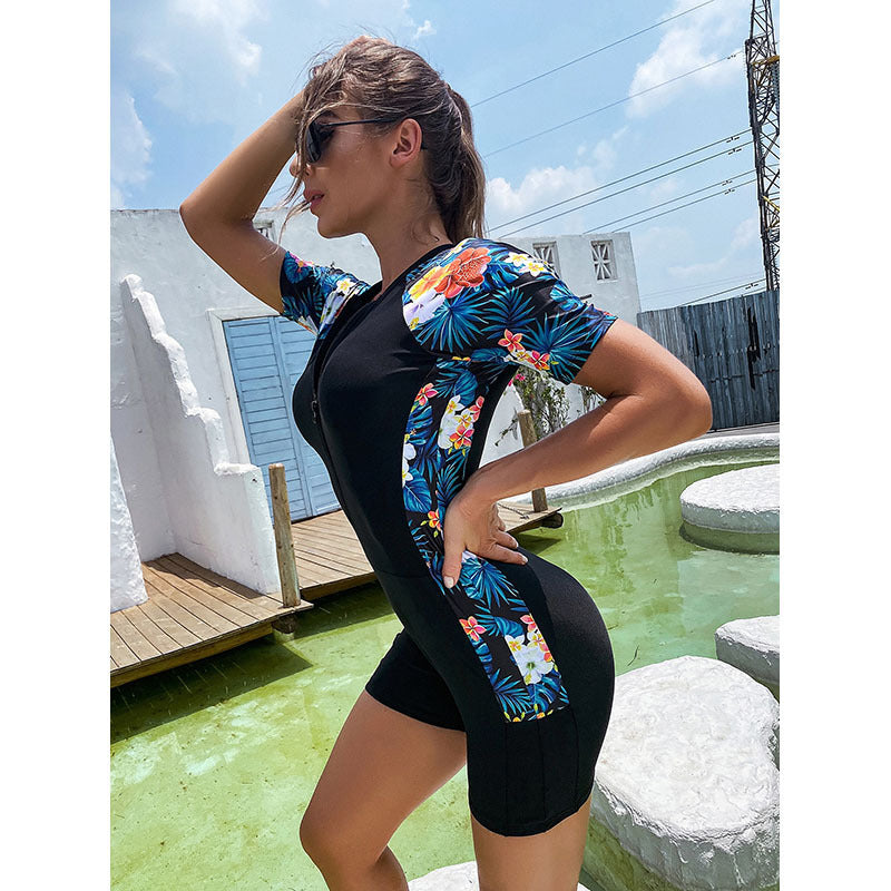 Women’s bathing surf suit with floral sleeves Mune Fashion