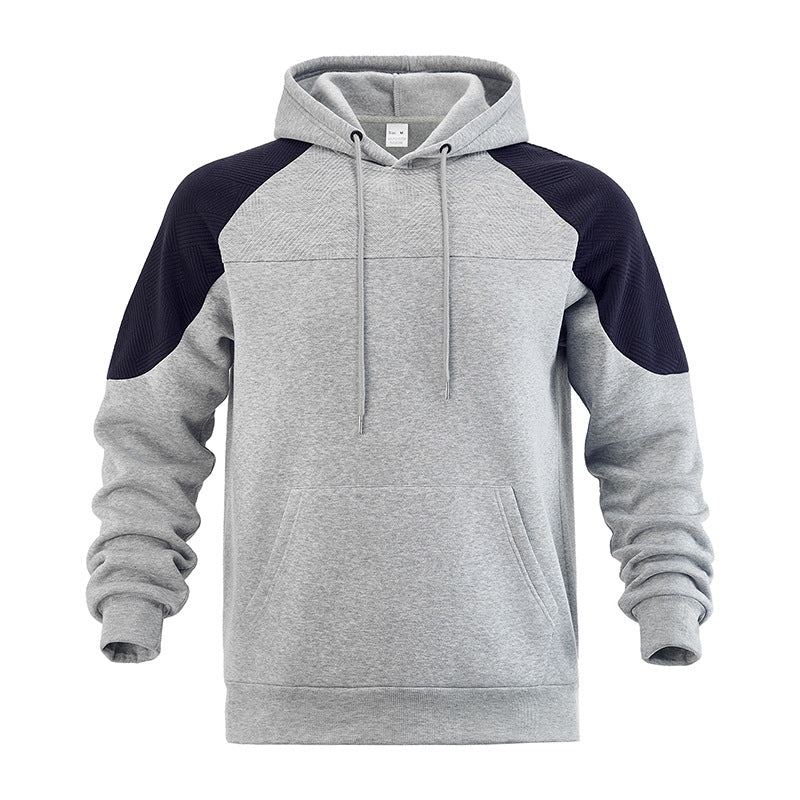 Men's hoodie with textured inserts and kangaroo pocket Mune Fashion