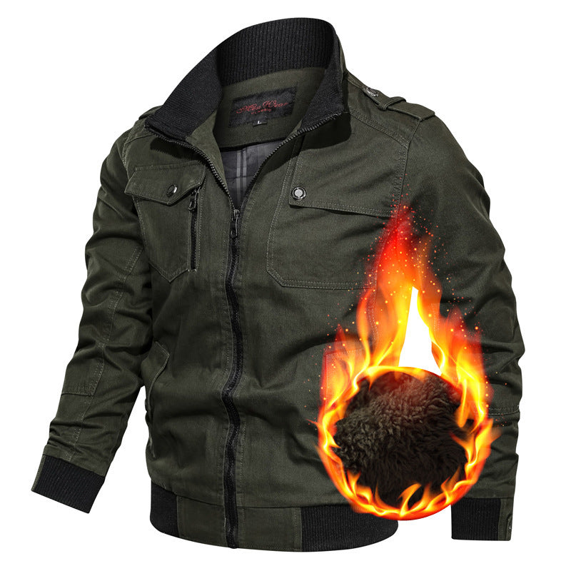 Men's windproof canvas utility jacket with thermal teddy lining and epaulettes Mune Fashion