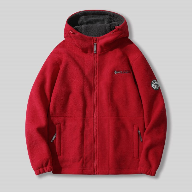 Men's fleece jacket with detachable hood Mune Fashion