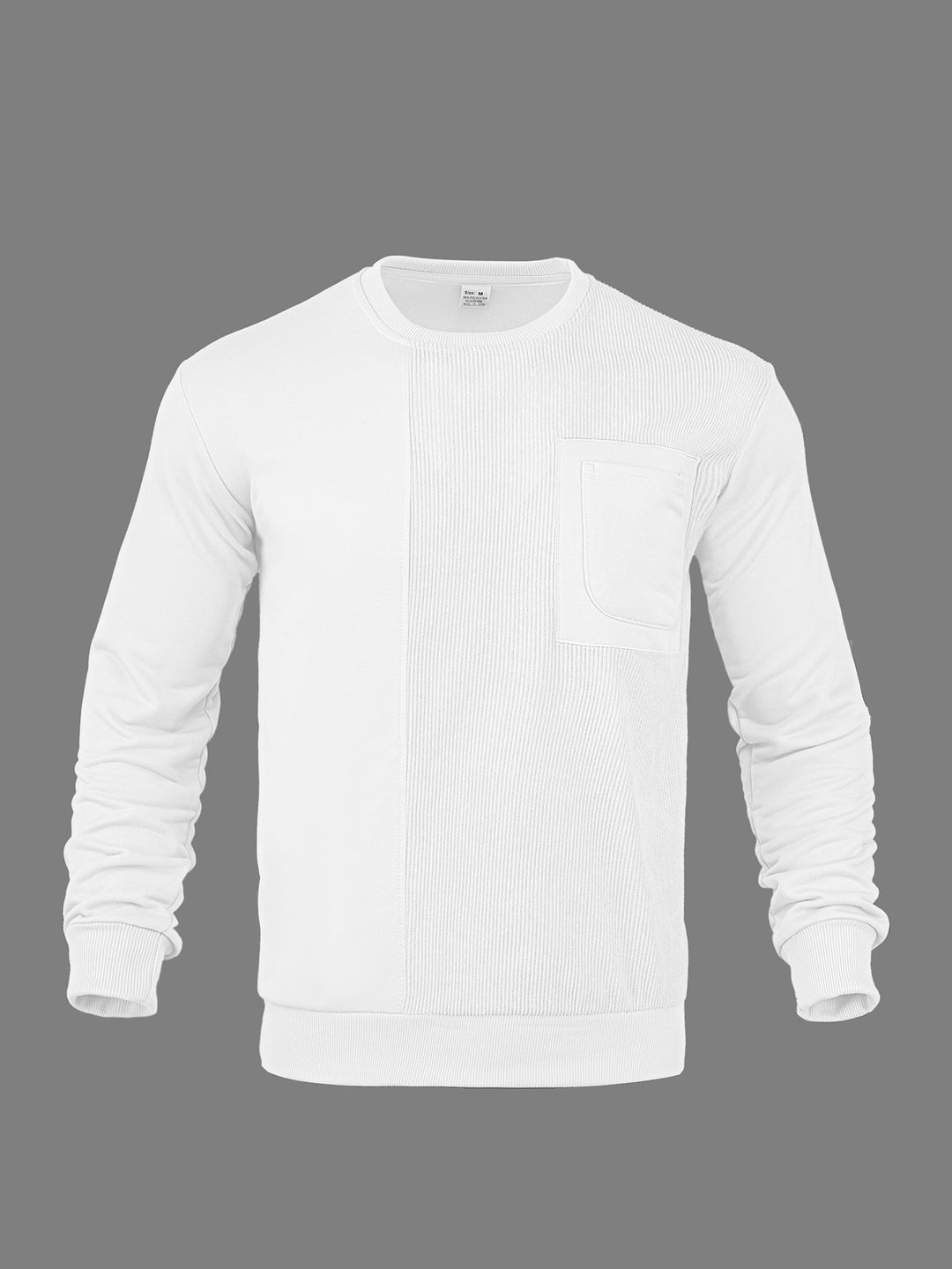 Men's Long Sleeve Textured Sweatshirt with Chest Pocket and Rib Detail Mune Fashion