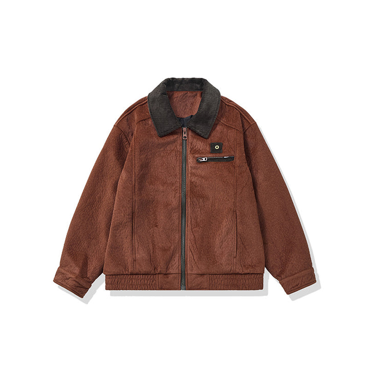 Men's short-cut fleece jacket with cord collar and safety chest pocket Mune Fashion