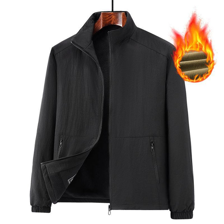 Men's lightweight windproof fleece jacket with stand-up collar and zip pockets Mune Fashion