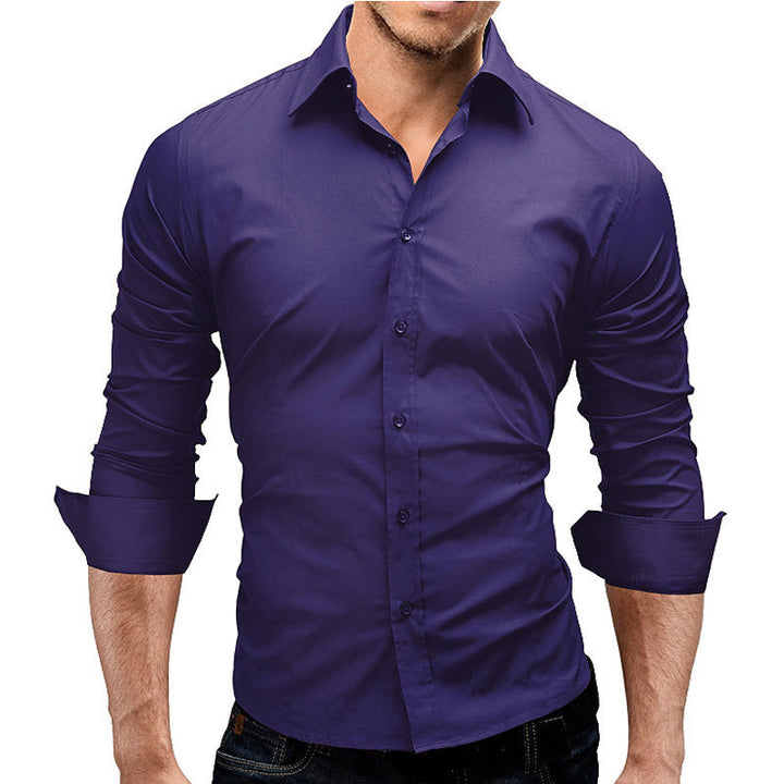 Men's tailored business shirt with cutaway collar and stretch cotton blend Mune Fashion