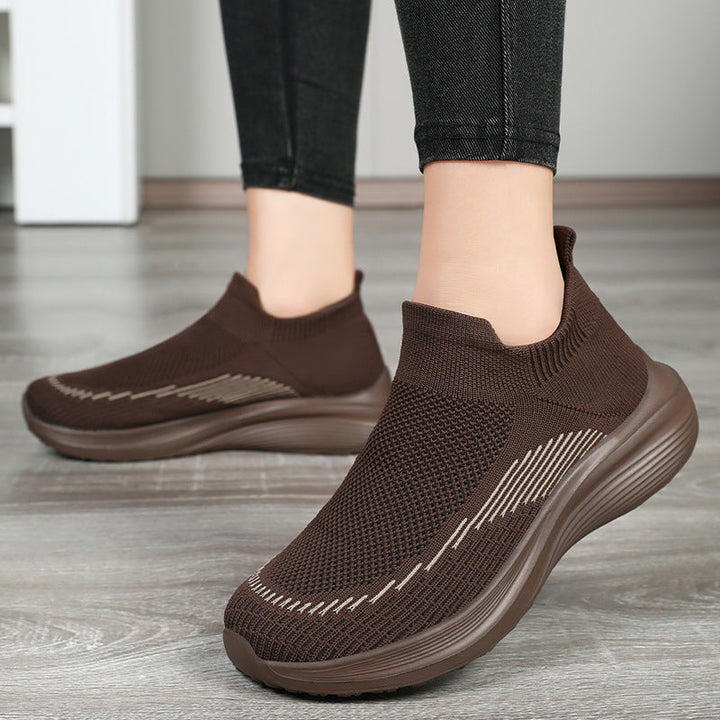 Women's Comfortable and Breathable Slip-On Sneakers with Seamless Knit Surface Mune Fashion