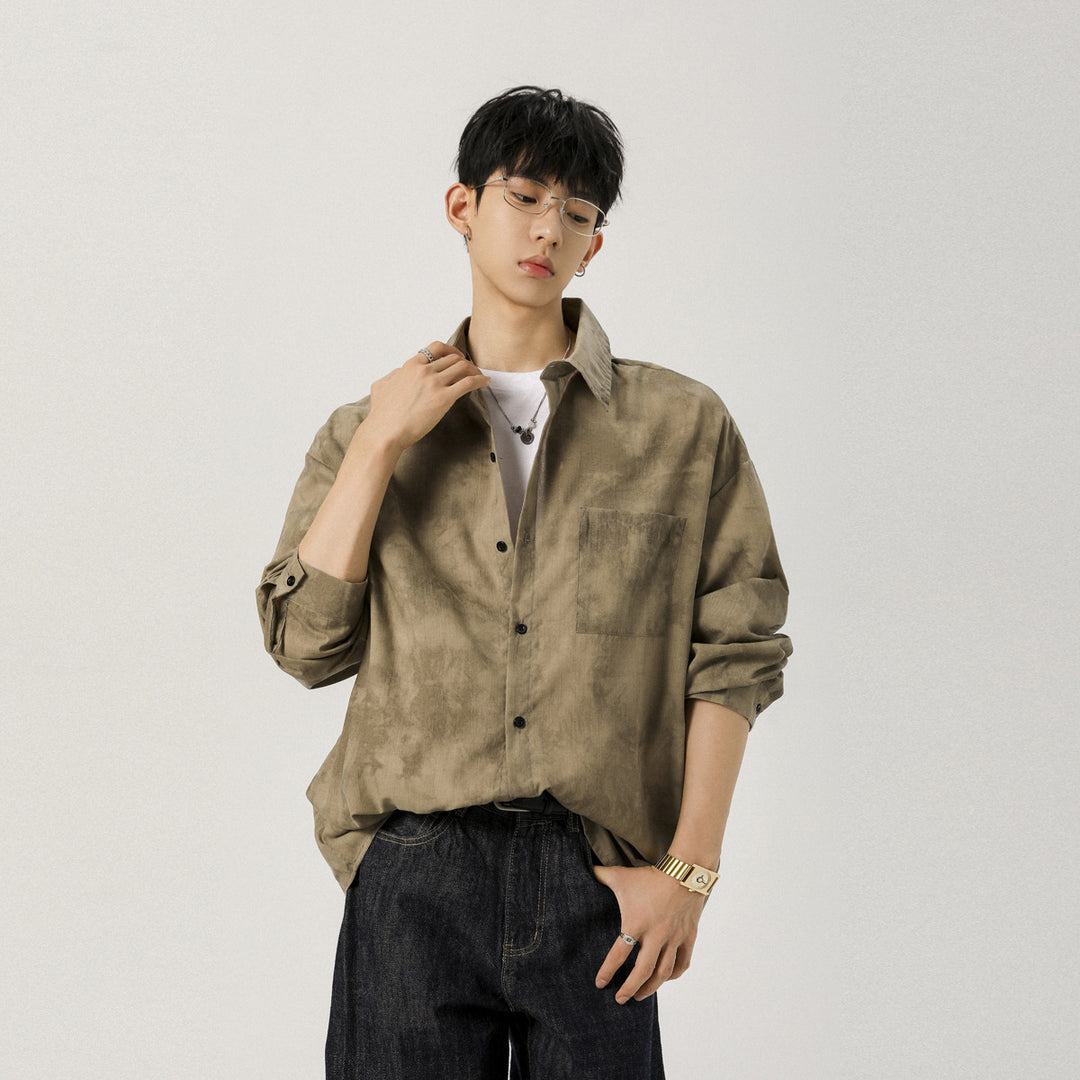 Men's Oversized Linen Look Shirt with Chest Pocket Mune Fashion