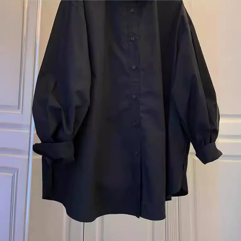 Women's Casual Cotton Blouse with Puff Sleeves Mune Fashion