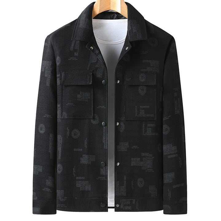 Men's Lightweight Shirt Jacket with Textured Print Look and Applied Chest Pockets Mune Fashion