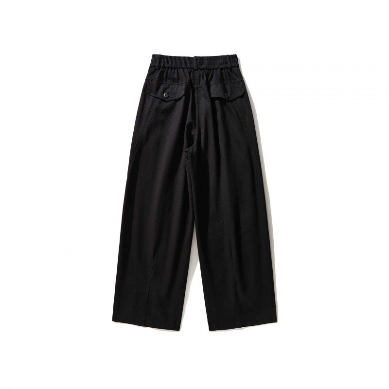 Ladies Wide Pleated Trousers with High Waist and Straight Wide Leg Mune Fashion