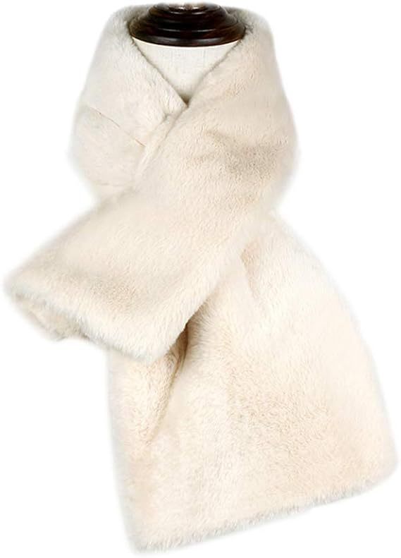 Ladies Luxurious Faux Fur Stole with Pocket Slot and Soft Thermal Lining Mune Fashion