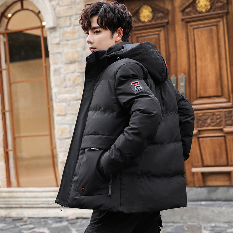Men's padded winter parka with high-closing standing collar, removable hood, and multifunctional pockets Mune Fashion