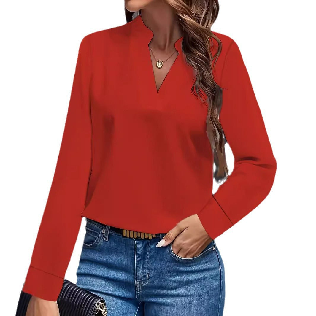 Women’s blouse with stand-up collar and long sleeves Mune Fashion