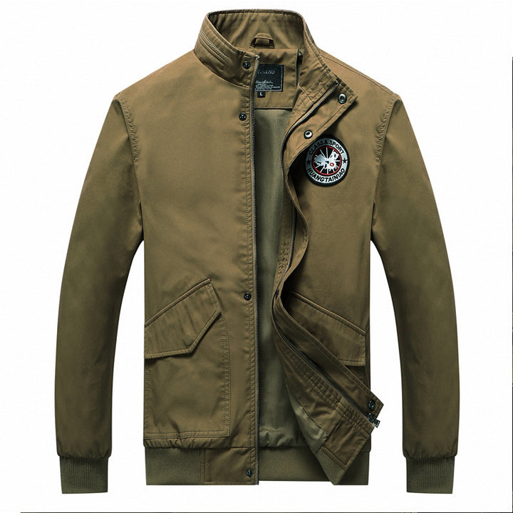 Men's transitional jacket in field-bomber mix with stand-up collar and multifunctional flap pockets Mune Fashion