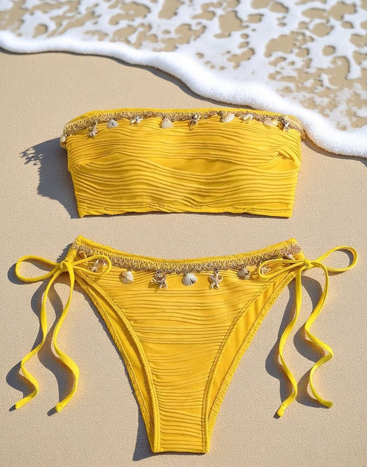Women's bandeau bikini with intricate shell details Mune Fashion