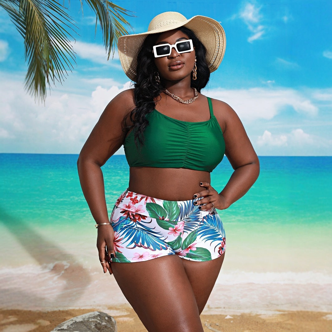 Women’s bikini set with gathered top and floral bottom Mune Fashion