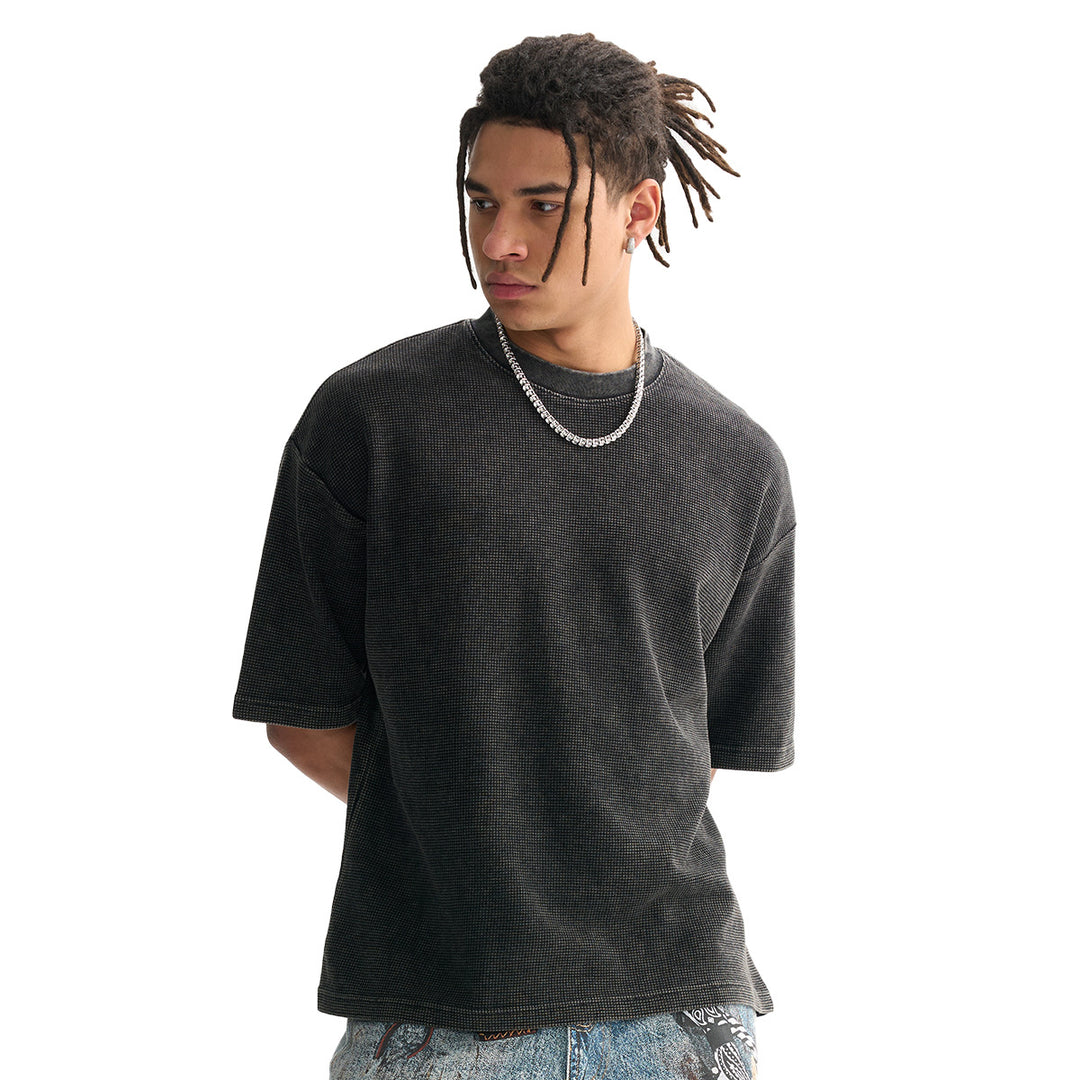 Men's Oversized Structure T-Shirt with Crew Neck Mune Fashion