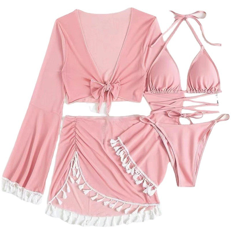 Women's bathing set with casual cropped top and charming skirt Mune Fashion