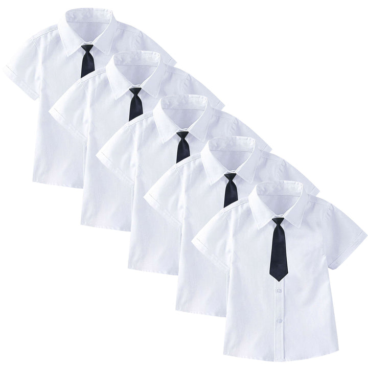 Women Short Sleeve Shirt Set with Tie and Bow Tie Mune Fashion