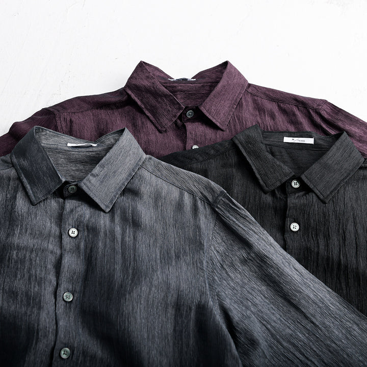 Men's Textured Linen-Cotton Shirt in Relaxed Fit Mune Fashion