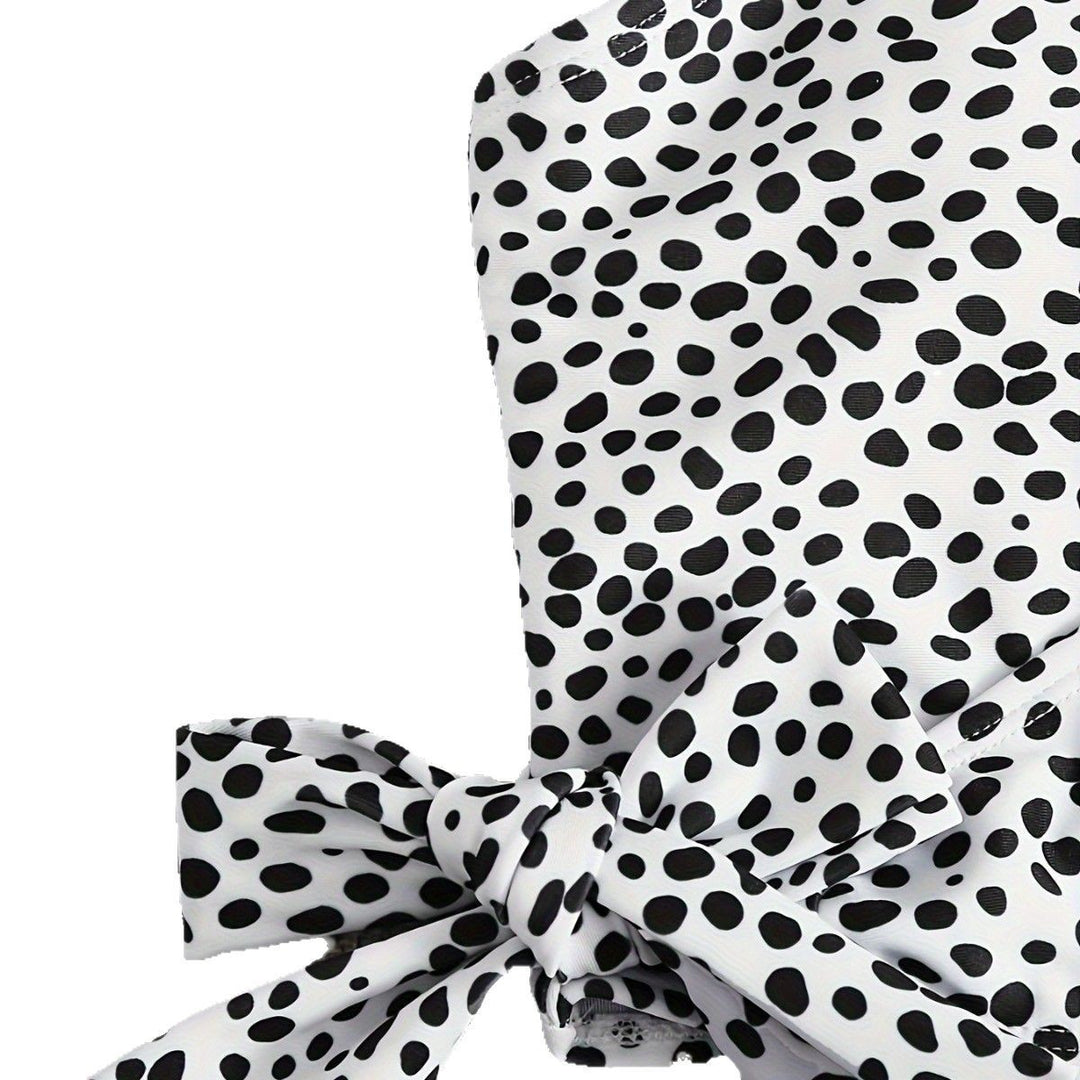 Women’s High-Waisted Wrap Bikini Set with Elegant Polka Dots Mune Fashion