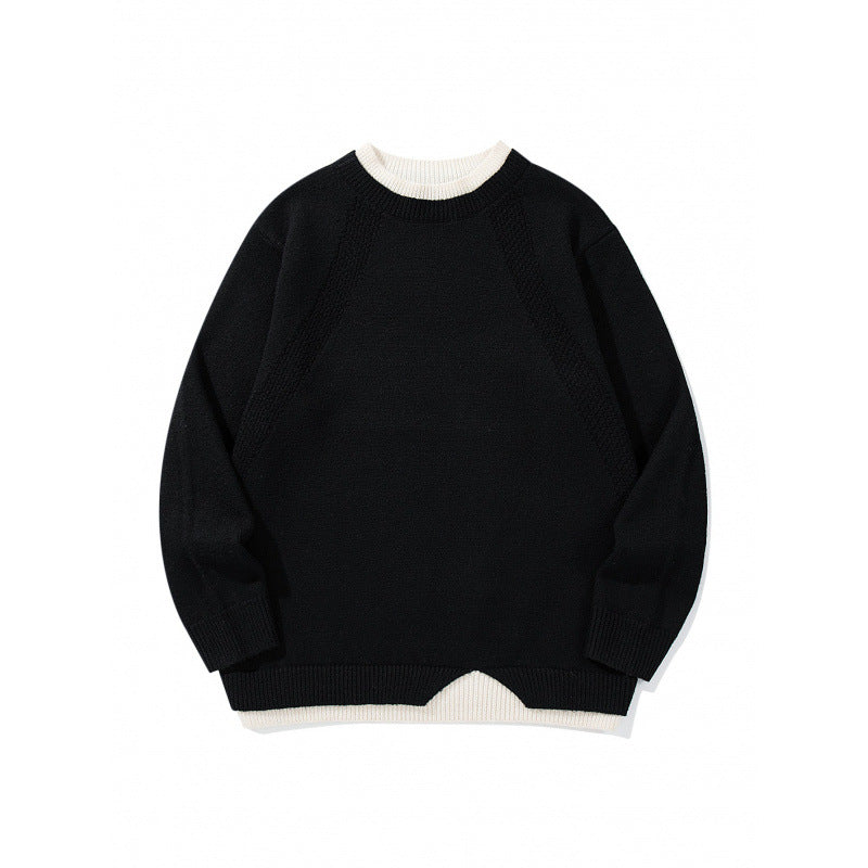 Unisex fine knit sweater with raglan seam and triangular hem adornment Mune Fashion
