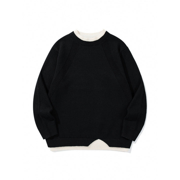Unisex fine knit sweater with raglan seam and triangular hem adornment Mune Fashion