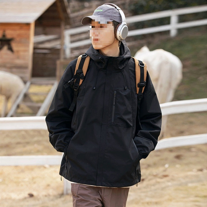 Women's technical oversized outdoor jacket with hood, water-repellent shell & drawstring Mune Fashion