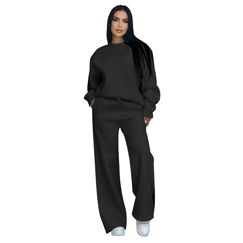 Women's Nano Lounge Set with Oversized Round Neck and High-Cut Jogging Pants with Wide Leg Mune Fashion