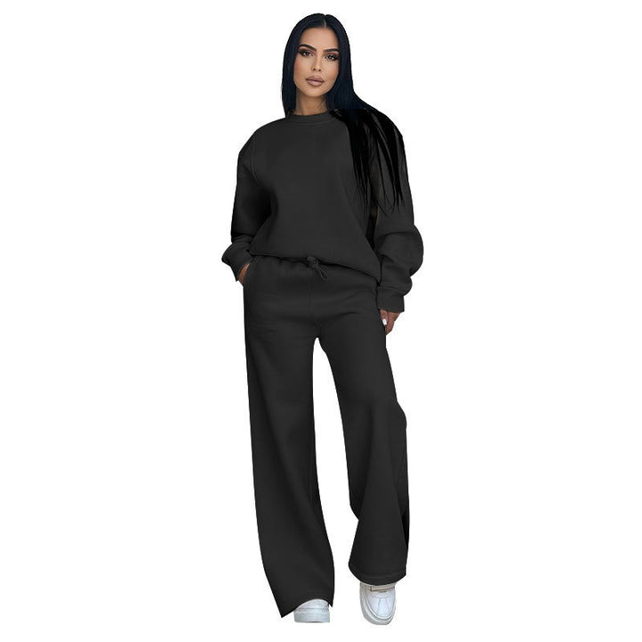 Women's Nano Lounge Set with Oversized Round Neck and High-Cut Jogging Pants with Wide Leg Mune Fashion