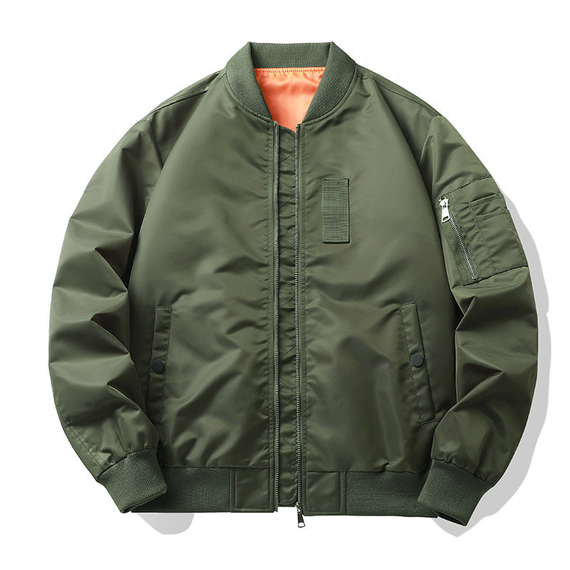 Men's Lightweight Flight Bomber Jacket with Water-Repellent Shell and Contrast Lining Mune Fashion