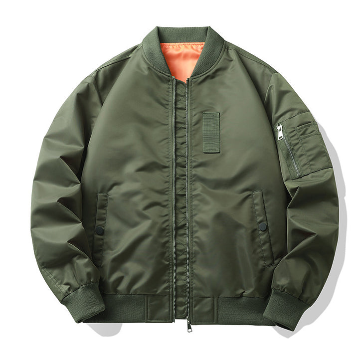 Men's Lightweight Flight Bomber Jacket with Water-Repellent Shell and Contrast Lining Mune Fashion